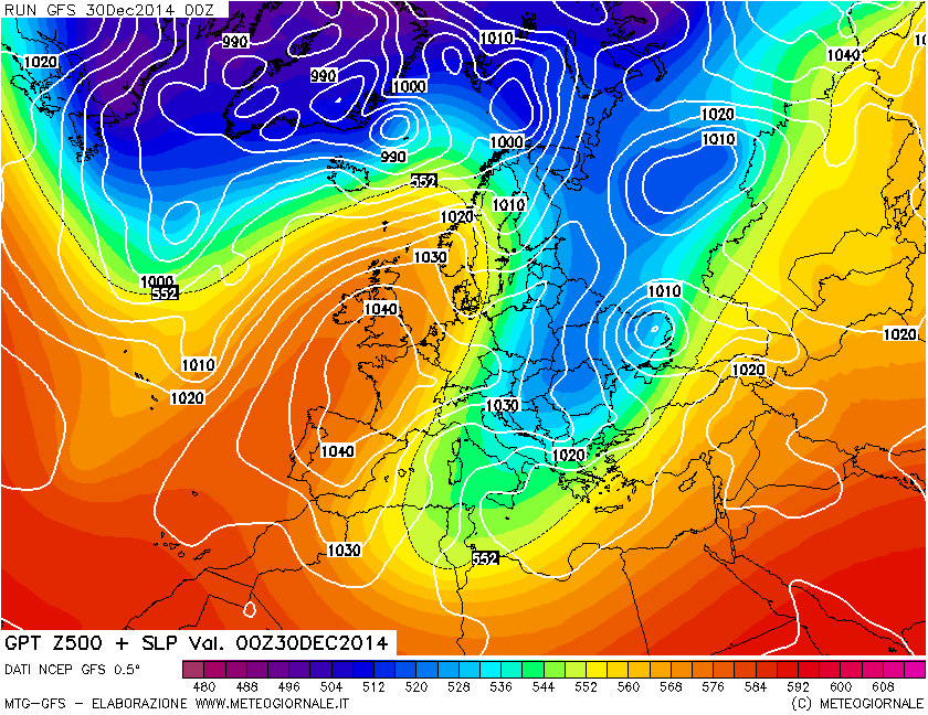 GFS delle ore 00Z.