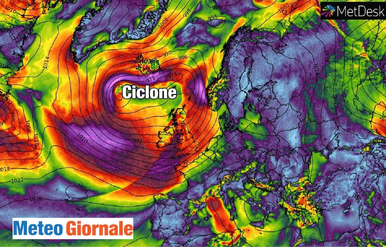 Potente CICLONE verso l’Europa