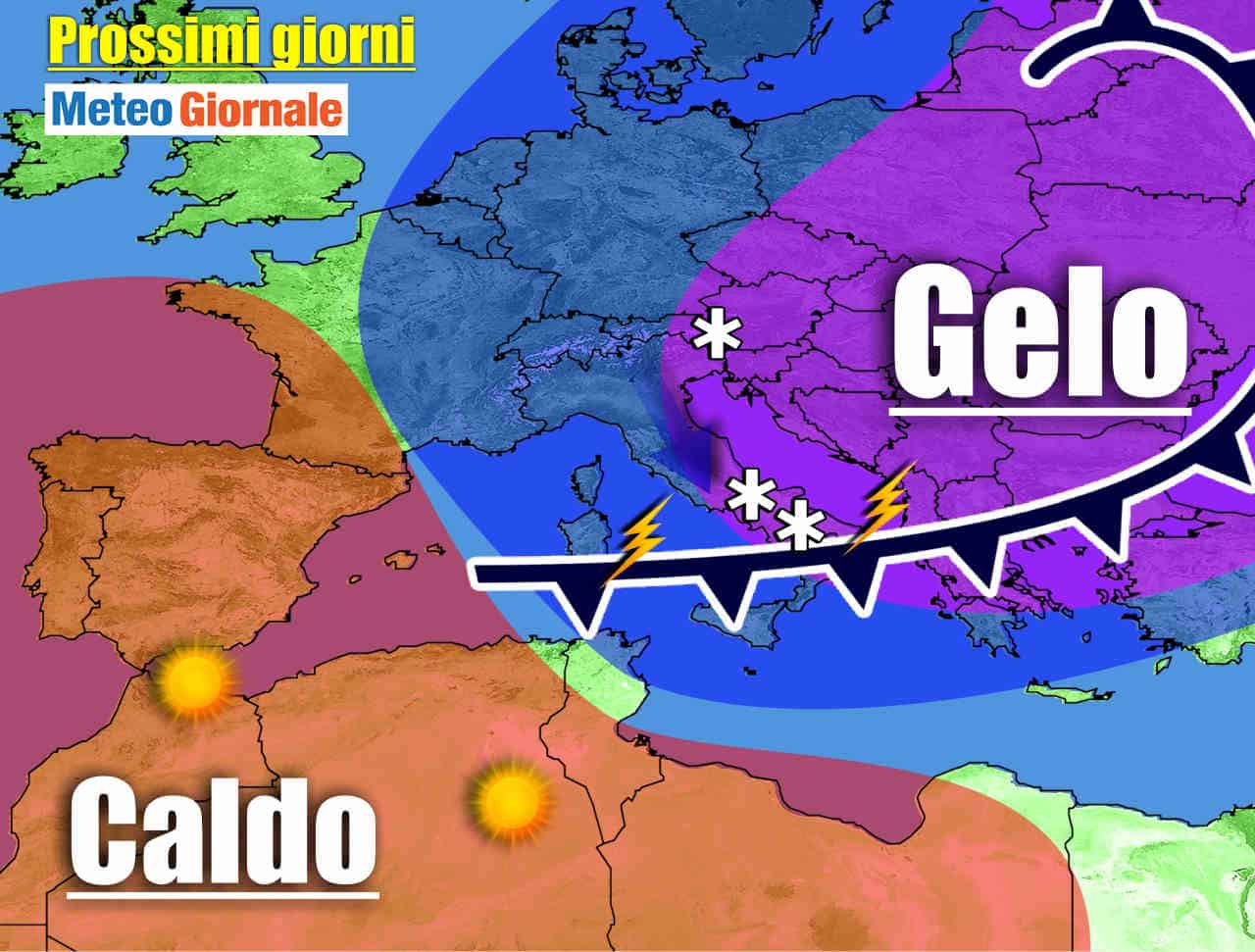 Meteo Italia: FREDDO e NEVE a quote basse verso il Centro-Sud. Poi novità