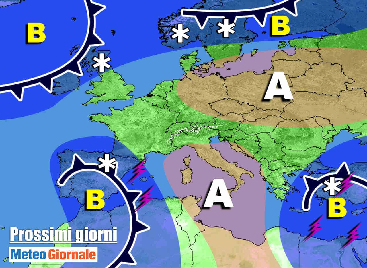 Meteo Italia: break con PIOGGIA E NEVE, poi torna un potente anticiclone