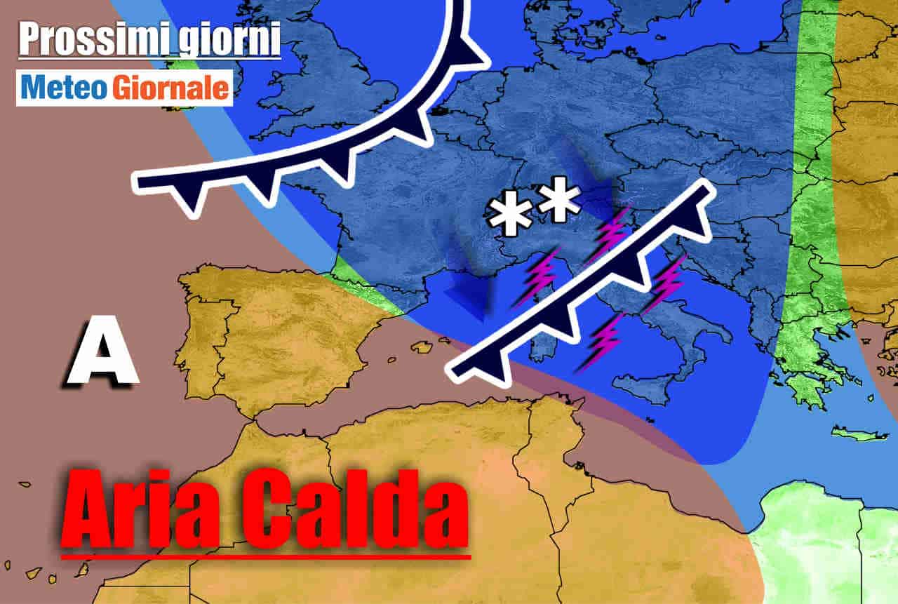 Meteo Italia: perturbazione in rapido passaggio, poi CALDO e Alta Pressione