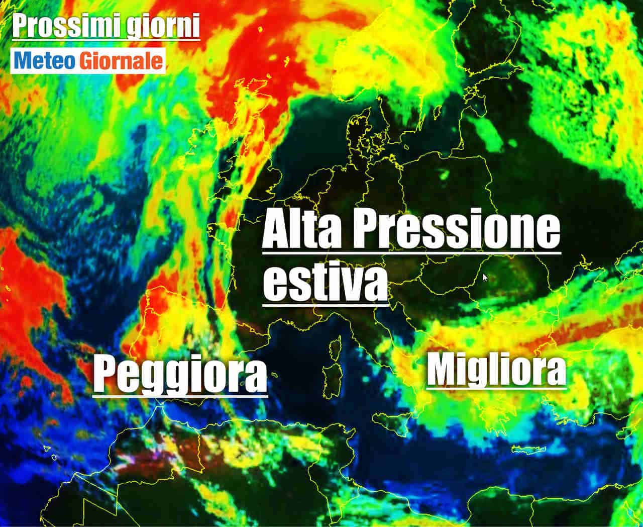 Meteo prossimi giorni, Alta Pressione estiva. Le conseguenze