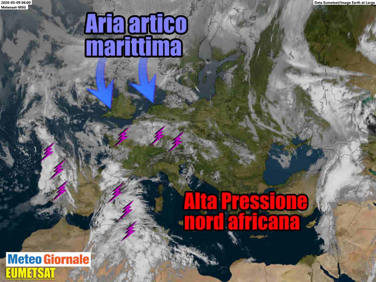 Meteo prossime 48 ore: tra caldo e freddo, forte perturbazione con nubifragi e grandine