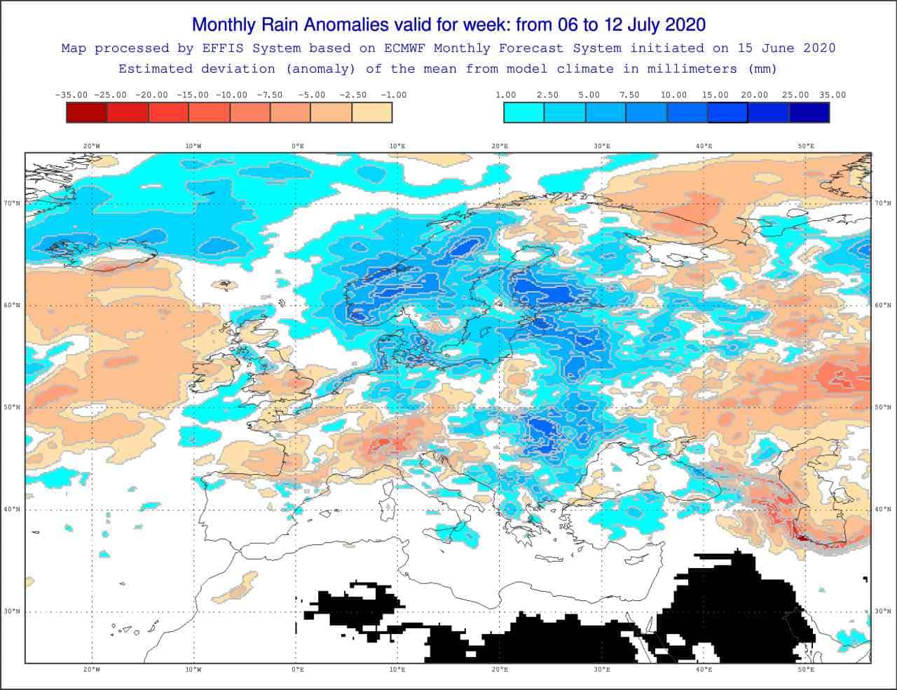 anomalia precipitazioni centro meteo europeo periodo 6 12 luglio 2020