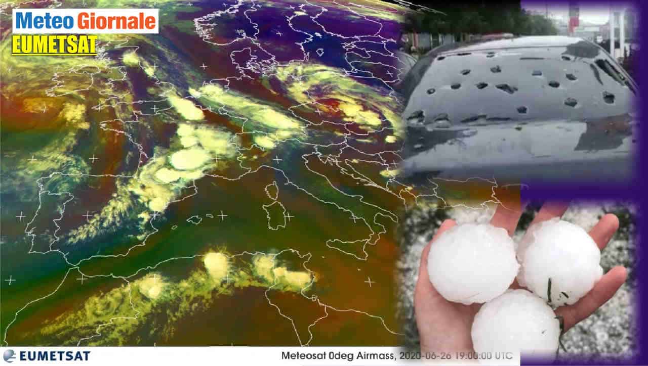 Meteo burrascoso, escalation di temporali con grandine devastante