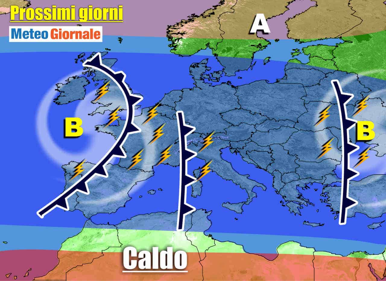 METEO sino 17 Giugno: nuova raffica di TEMPORALI, poi CALDO rovente