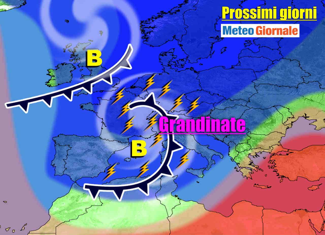 METEO sino 9 Giugno: vera RAFFICA di TEMPORALI, rischio grandine e nubifragi