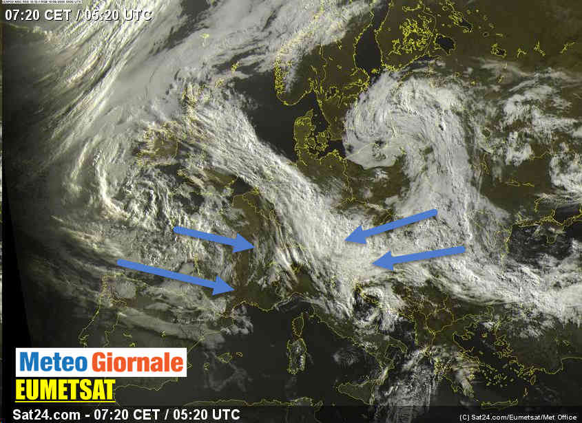Ciclone in Adriatico, tendenza a meteo temporalesco