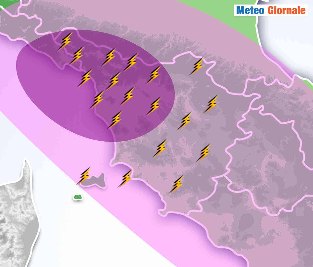 Meteo Toscana, nelle prossime ore violenti temporali. Rischio nubifragio
