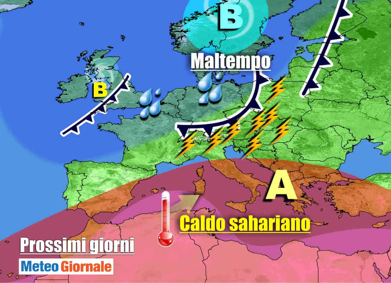 METEO 7 Giorni: CALDO al BOOM, verso il weekend temporali e crollo termico