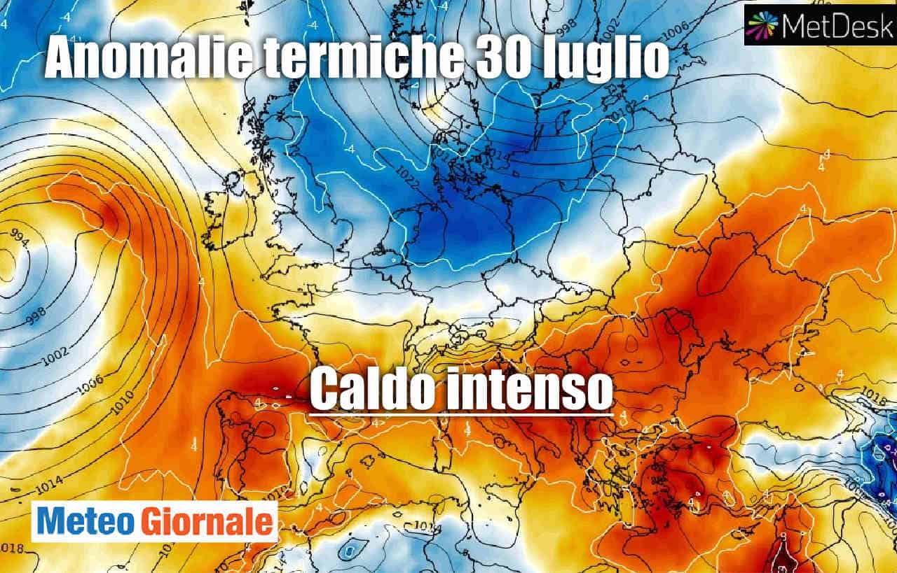 Violenta ondata di CALDO rovente a fine luglio
