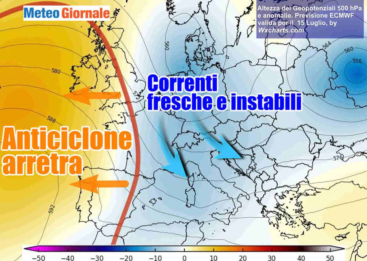 METEO: Anticiclone andrà KO, nuovi TEMPORALI all’assalto. L’ESTATE sarà BLOCCATA