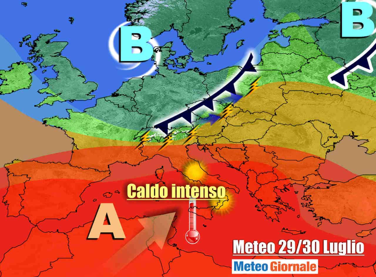 Meteo metà settimana, altri TEMPORALI al Nord, poi BURRASCA