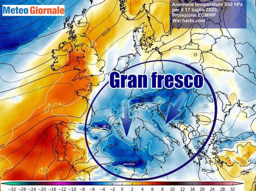 Meteo d’Estate ancora critico con TEMPORALI e FRESCO, rischio GRANDINE e NUBIFRAGI