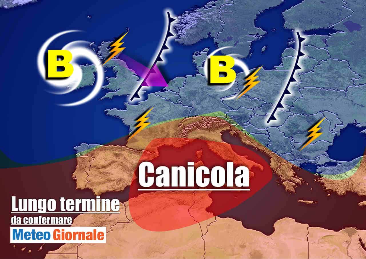 Meteo prima decade d’Agosto dai TEMPORALI verso altra “bomba” ad aria ROVENTE