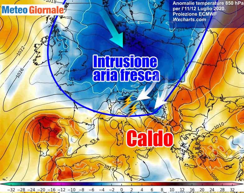 Meteo CALDO anche oltre 35°C. Ma avremo INTRUSIONE aria dall’Artico. EFFETTI