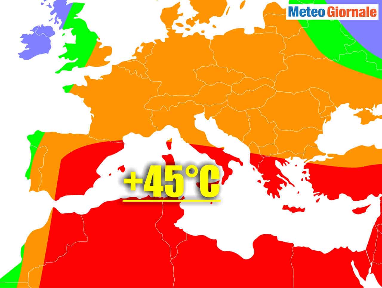 Meteo Sardegna, fornace sino a 45 gradi. Su Italia, il peggio sabato
