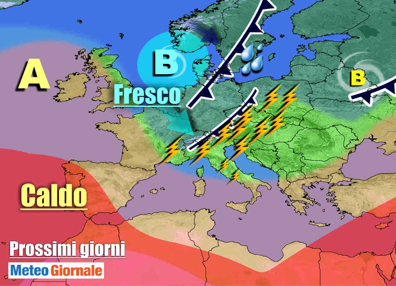METEO 7 Giorni: dall’anticiclone ai TEMPORALI. CALDO starà lontano