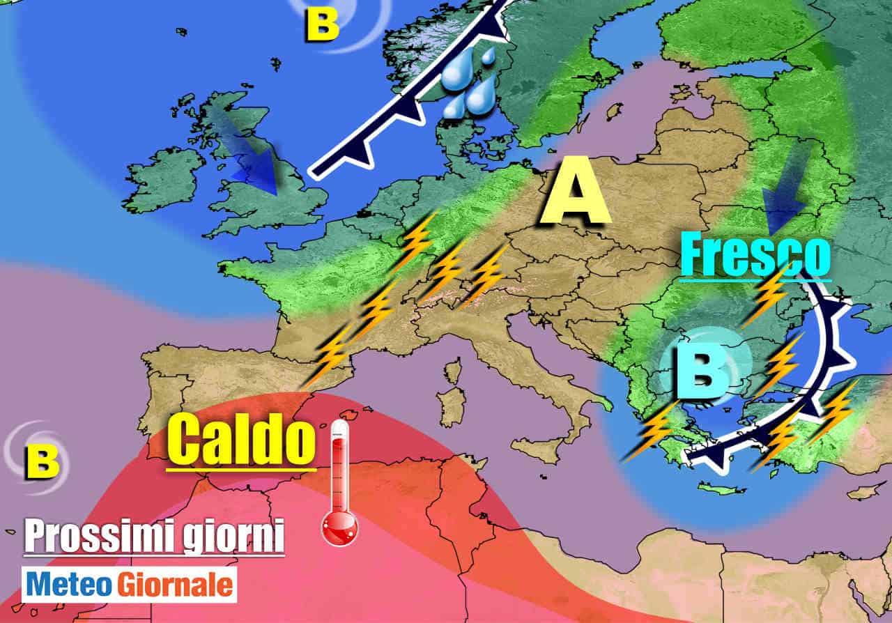 METEO sino al 24 Luglio: l’ANTICICLONE CALDO non durerà. PEGGIORAMENTO