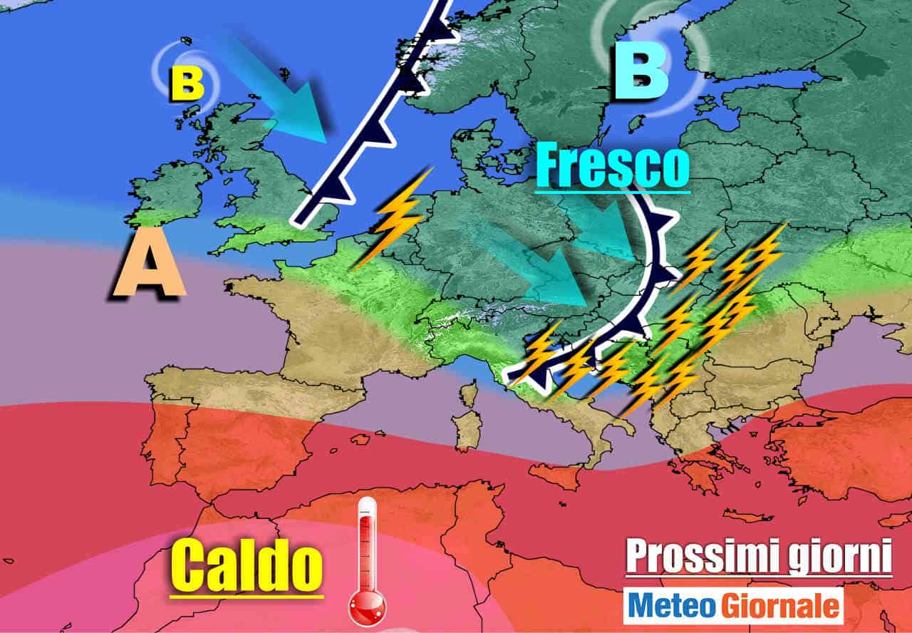 METEO sino al 29 Luglio: TEMPORALI, ma prossima settimana GRAN CALDO d’Africa