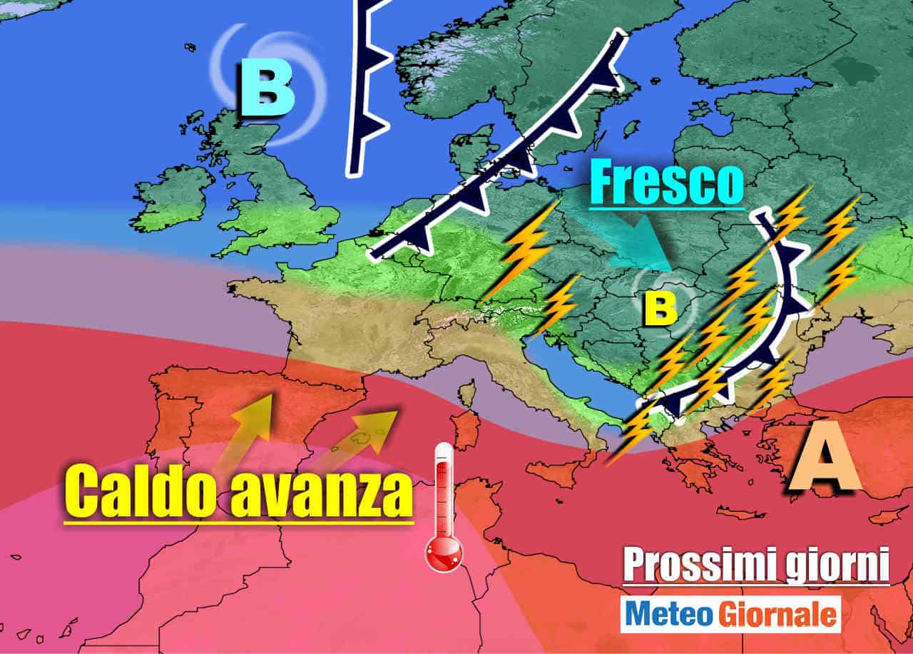 METEO sino al 30 luglio: cambia tutto, dai NUBIFRAGI al CALDO AFRICANO