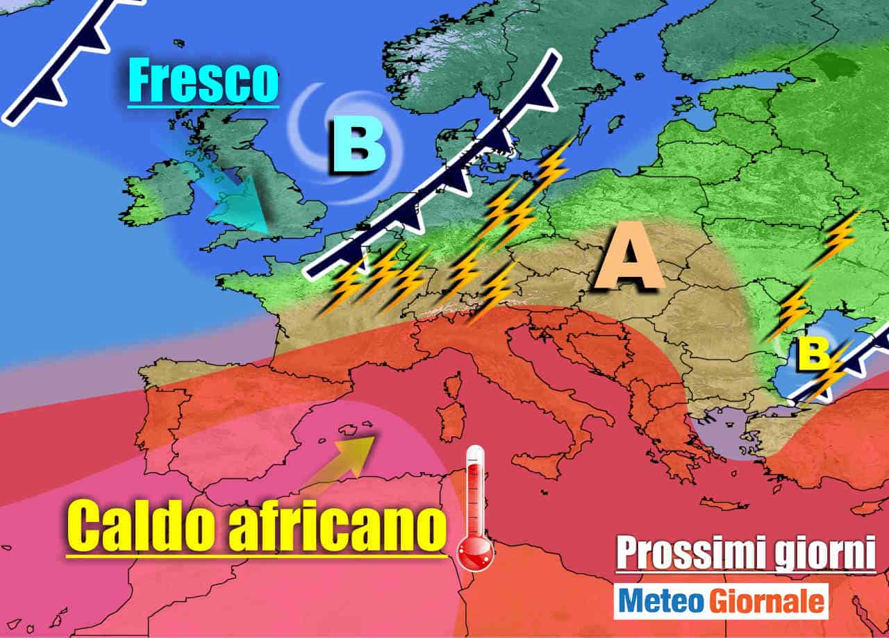 METEO sino inizio agosto: arriva la settimana più CALDA dell’ESTATE