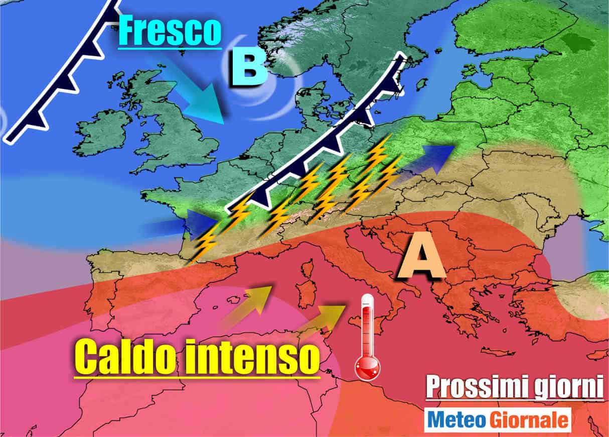 METEO sino 2 agosto: SUPER CALDO sull’Italia. I 40 gradi ed i Temporali