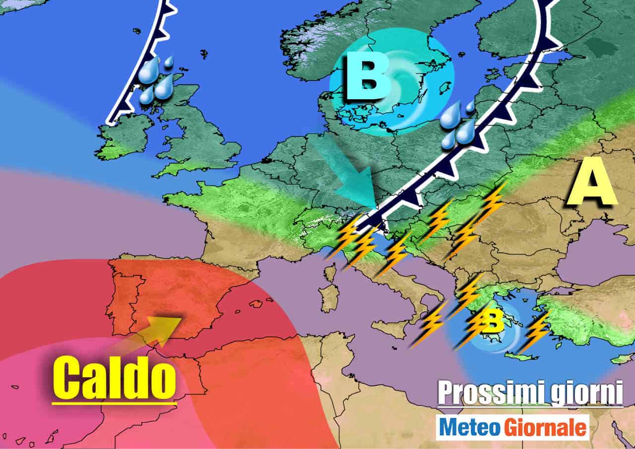 METEO sino 11 Luglio: Italia ecco l’ANTICICLONE d’Africa. Nuovi TEMPORALI