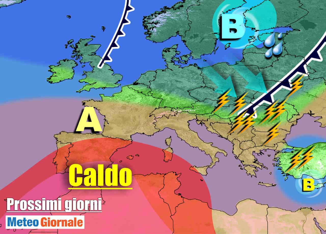 METEO sino 12 Luglio: raffica di TEMPORALI e CROLLO TERMICO, poi CALDO