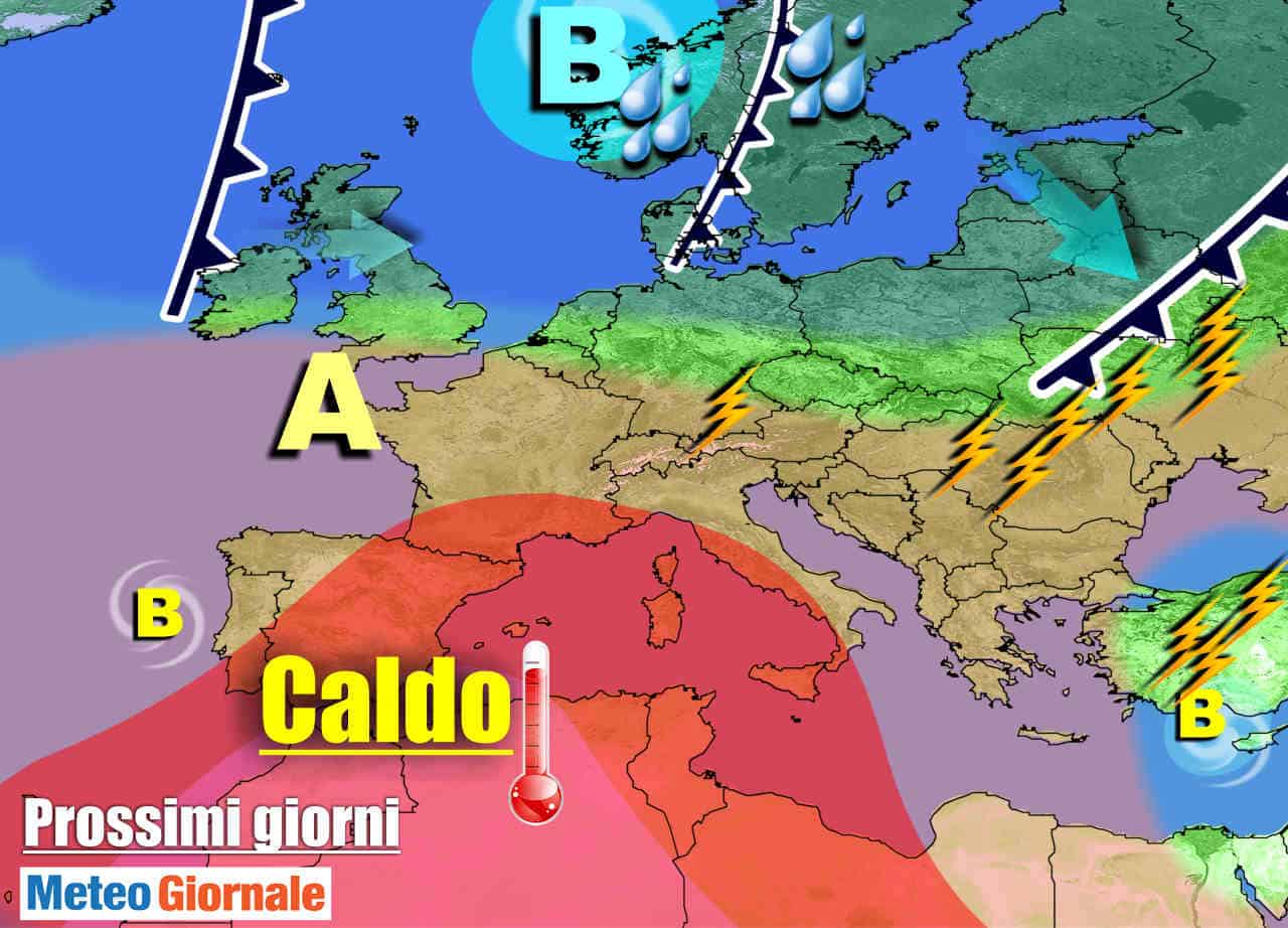 METEO al 13 Luglio: molto CALDO, da weekend TEMPORALI e GRANDINATE