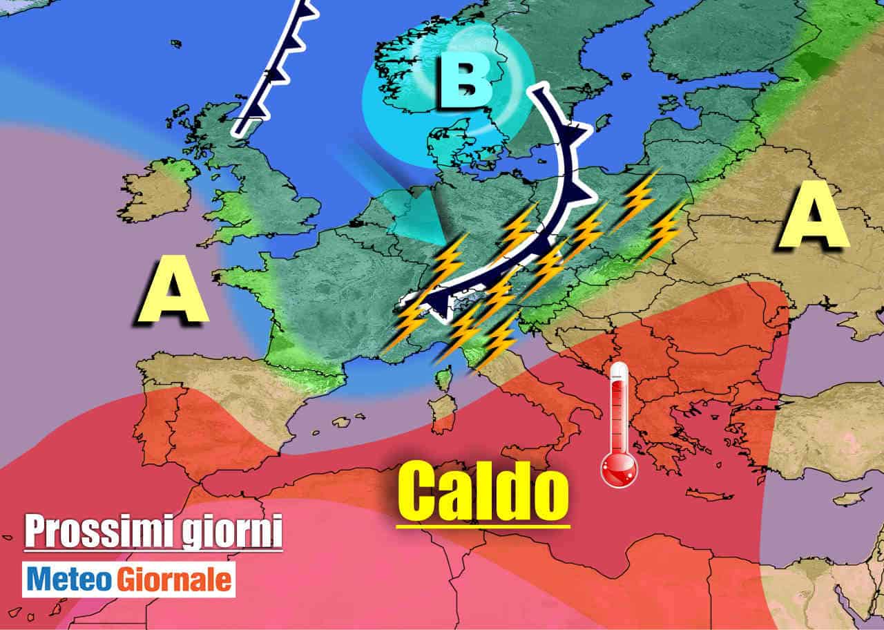 METEO sino metà Luglio: anche questo ANTICICLONE verso STOP, ecco i super TEMPORALI