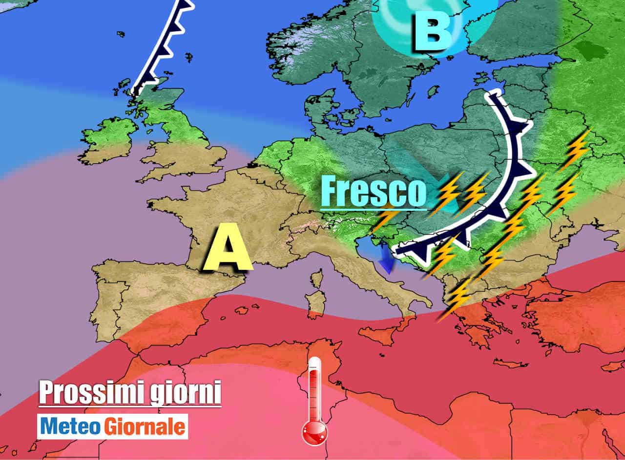 METEO 7 Giorni: molti TEMPORALI e STOP al CALDO. Ma non durerà
