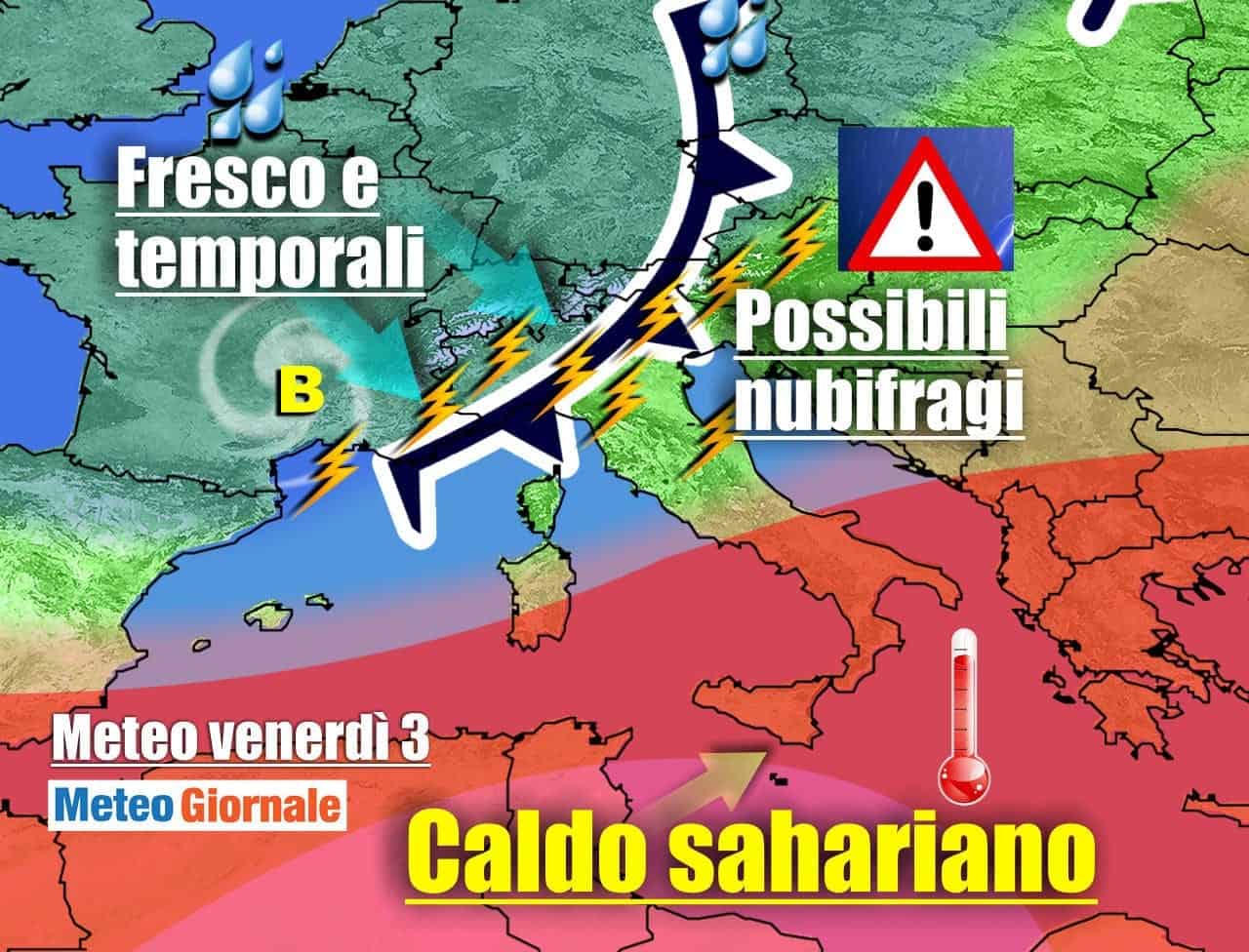 TEMPORALI pesanti, rischio NUBIFRAGI e GRANDINE: arriva un violento break