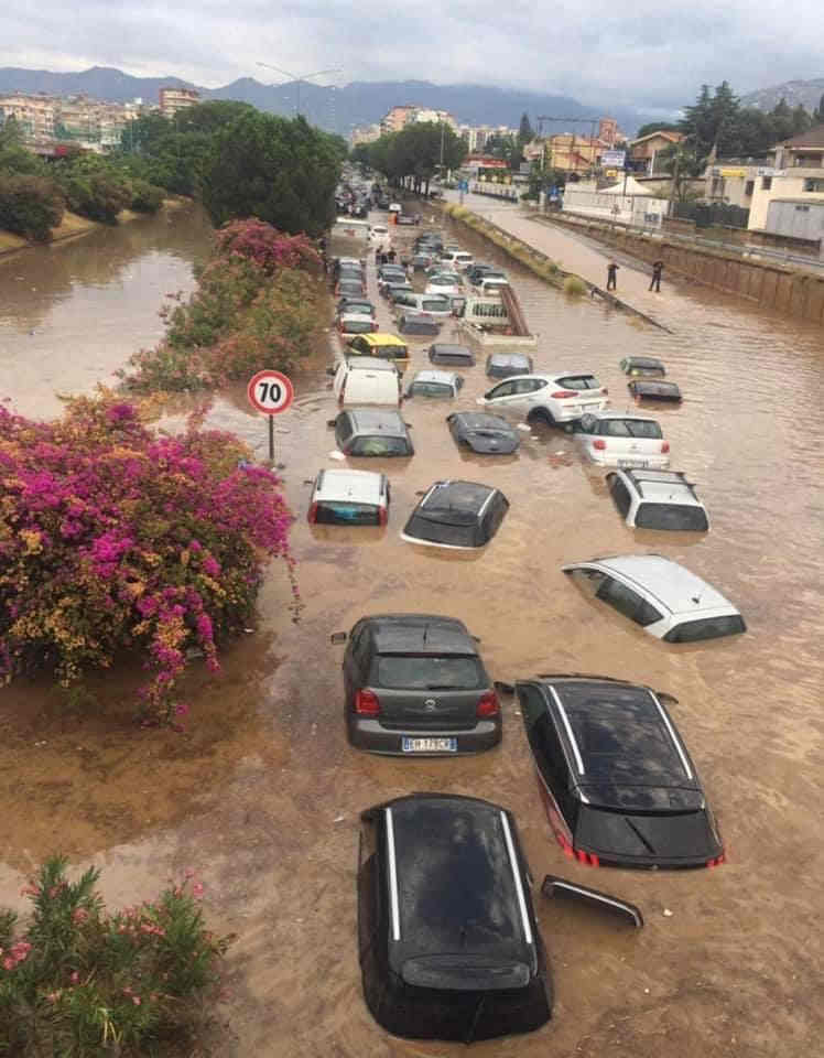 ALLUVIONE su Palermo. Evento meteo eccezionale con PIOGGIA RECORD