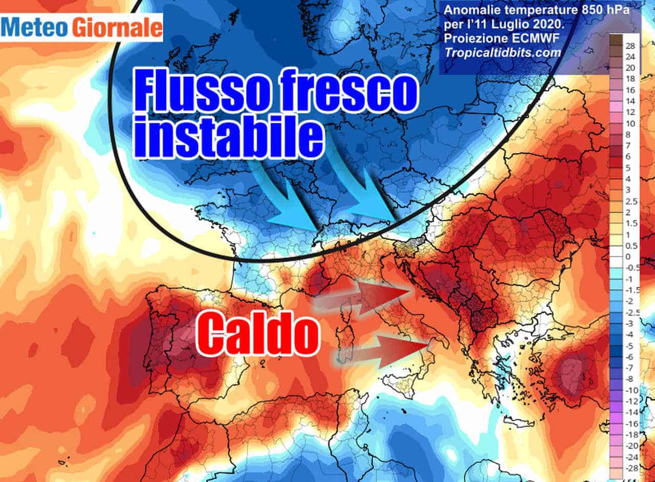 BURRASCA flash, ma subito tornerà l’anticiclone con il CALDO anche intenso