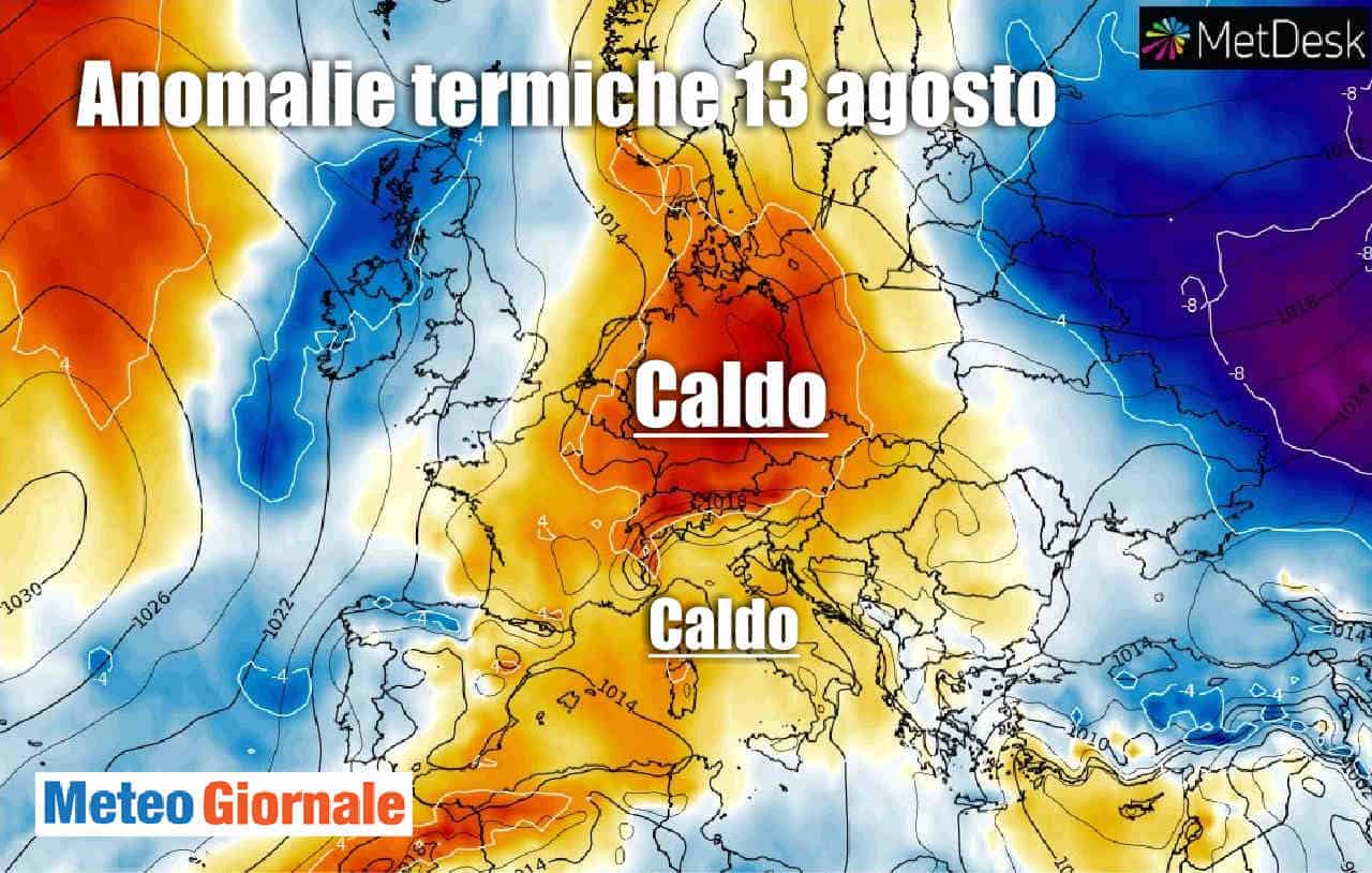 Meteo sino FERRAGOSTO di nuovo CALDO estremo