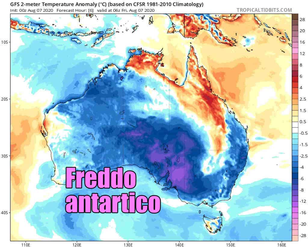 Meteo Australia, ondata di freddo con nevicate. Gelo anomalo