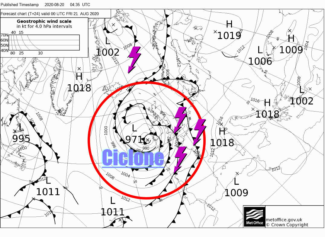 CALDO Rovente su Italia per Ciclone sulle Isole Britanniche. Conseguenze