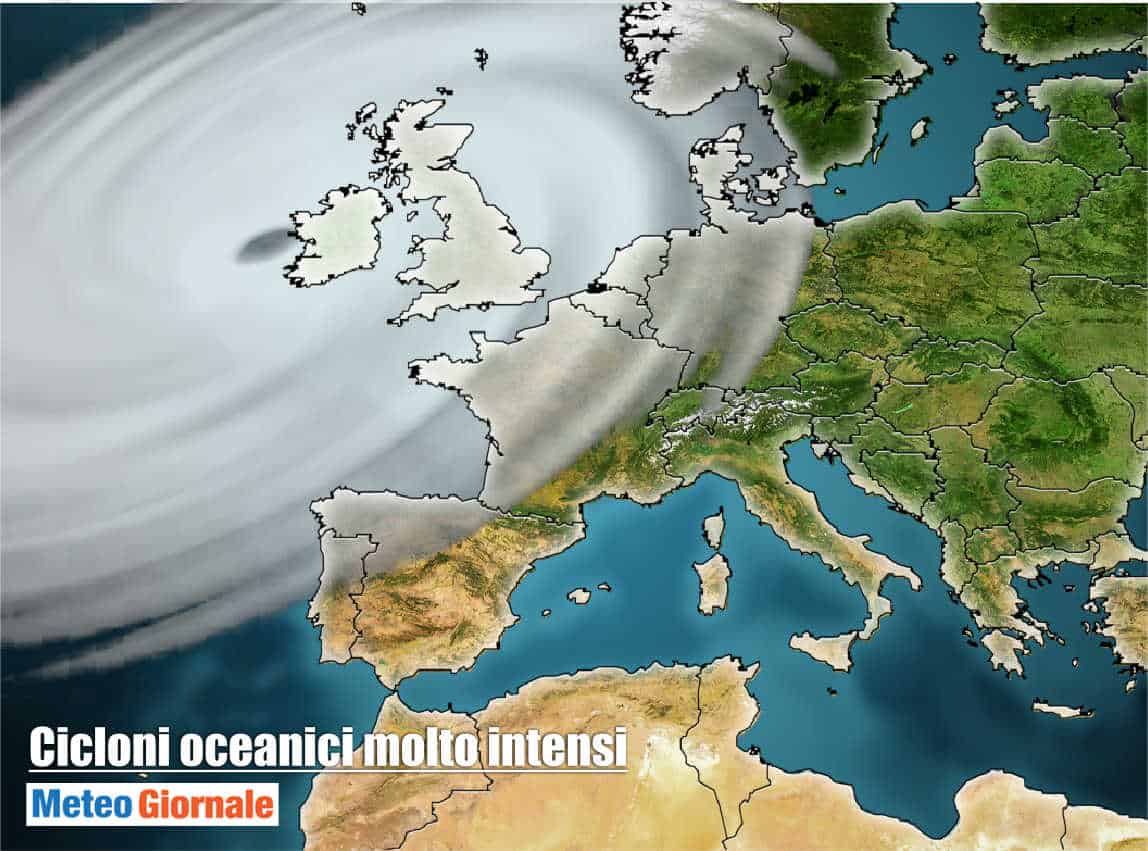 Meteo d’Autunno in Europa: super cicloni oceanici con forza d’uragano già a Settembre