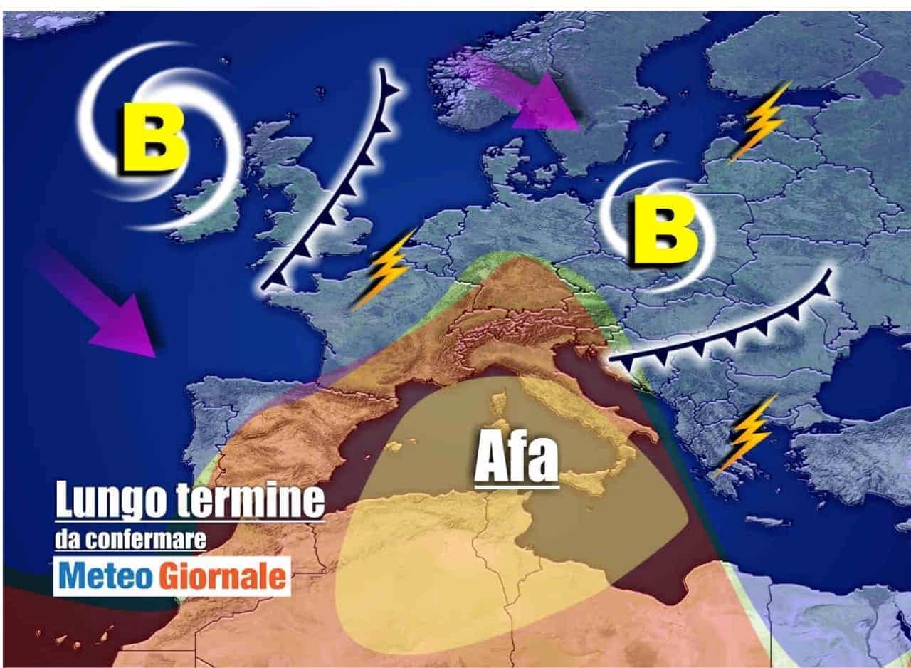Meteo verso Aria ROVENTE sino Ferragosto, anche oltre 40°C, poi STOP con Temporali