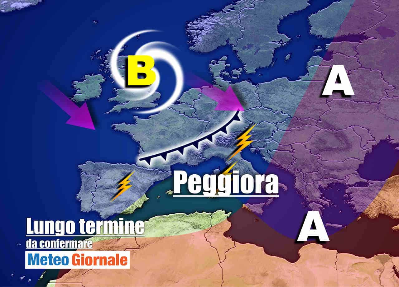 Meteo validità due settimane: rischio brutto PEGGIORAMENTO, Stop estivo