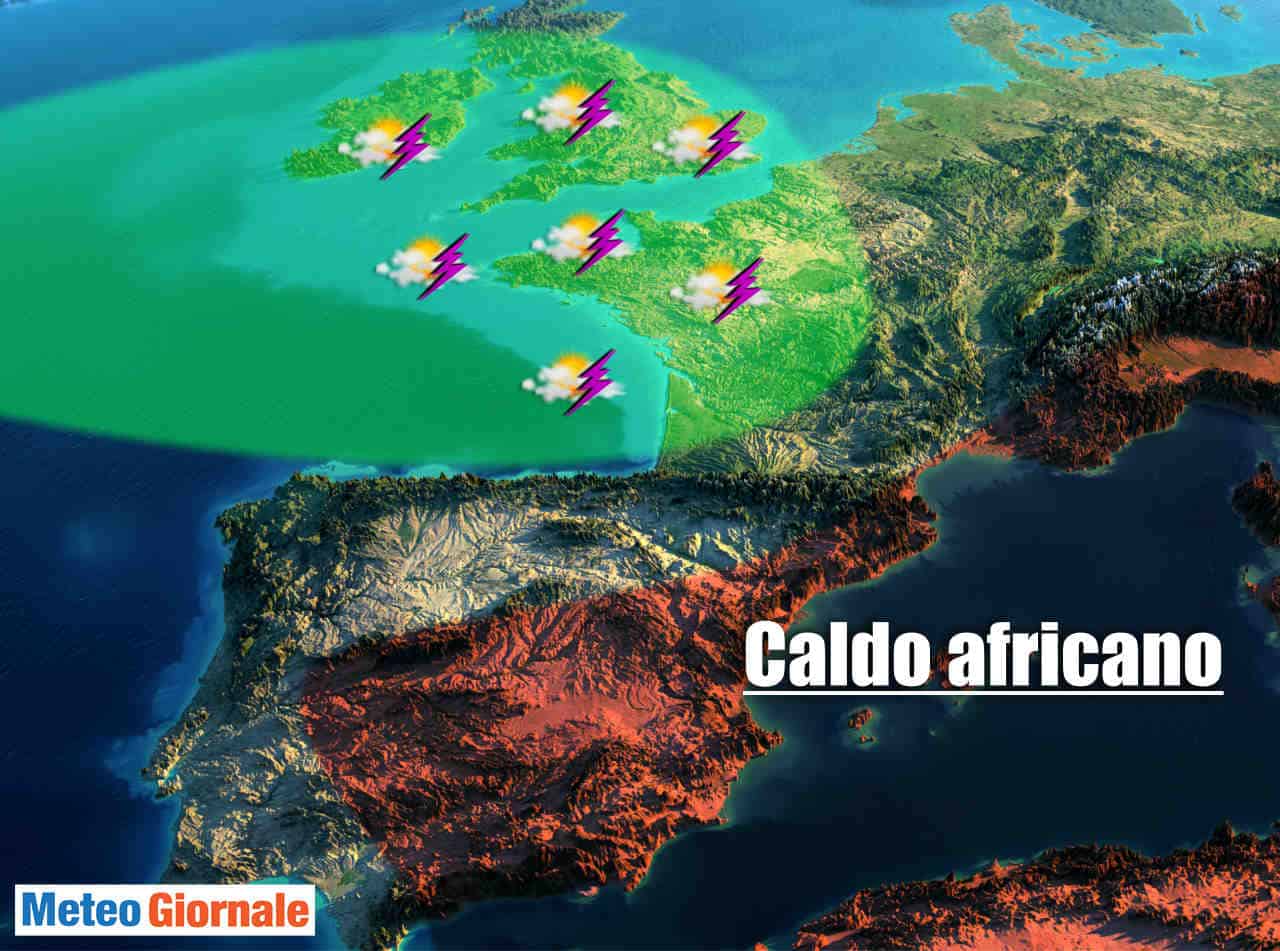 Tempeste verso le Isole Britanniche e Francia: non faceva così caldo dal 2003