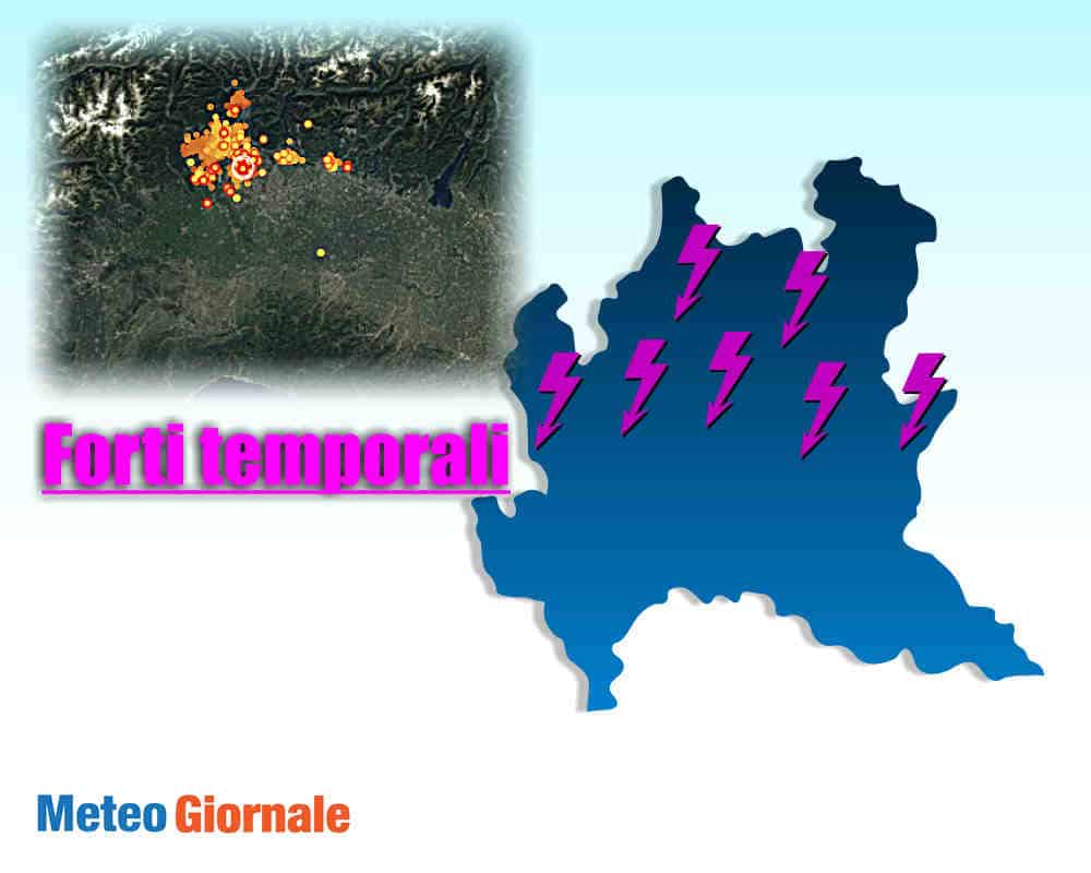 Meteo Lombardia, forti temporali in atto. EVOLUZIONE prossime ore