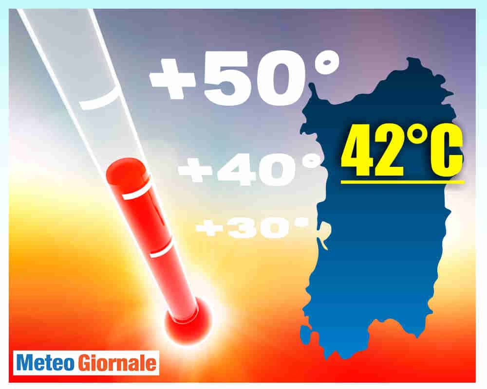 Meteo Sardegna, 42 gradi in varie località. Settimana ulteriore
