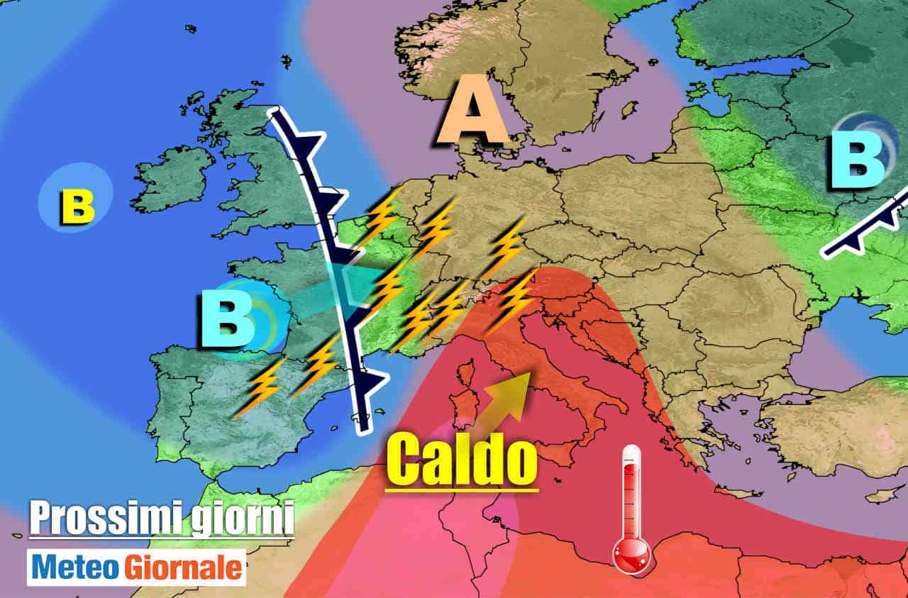 METEO 7 Giorni: CALDO AFRICANO in aumento, ma insidiosi TEMPORALI al Nord