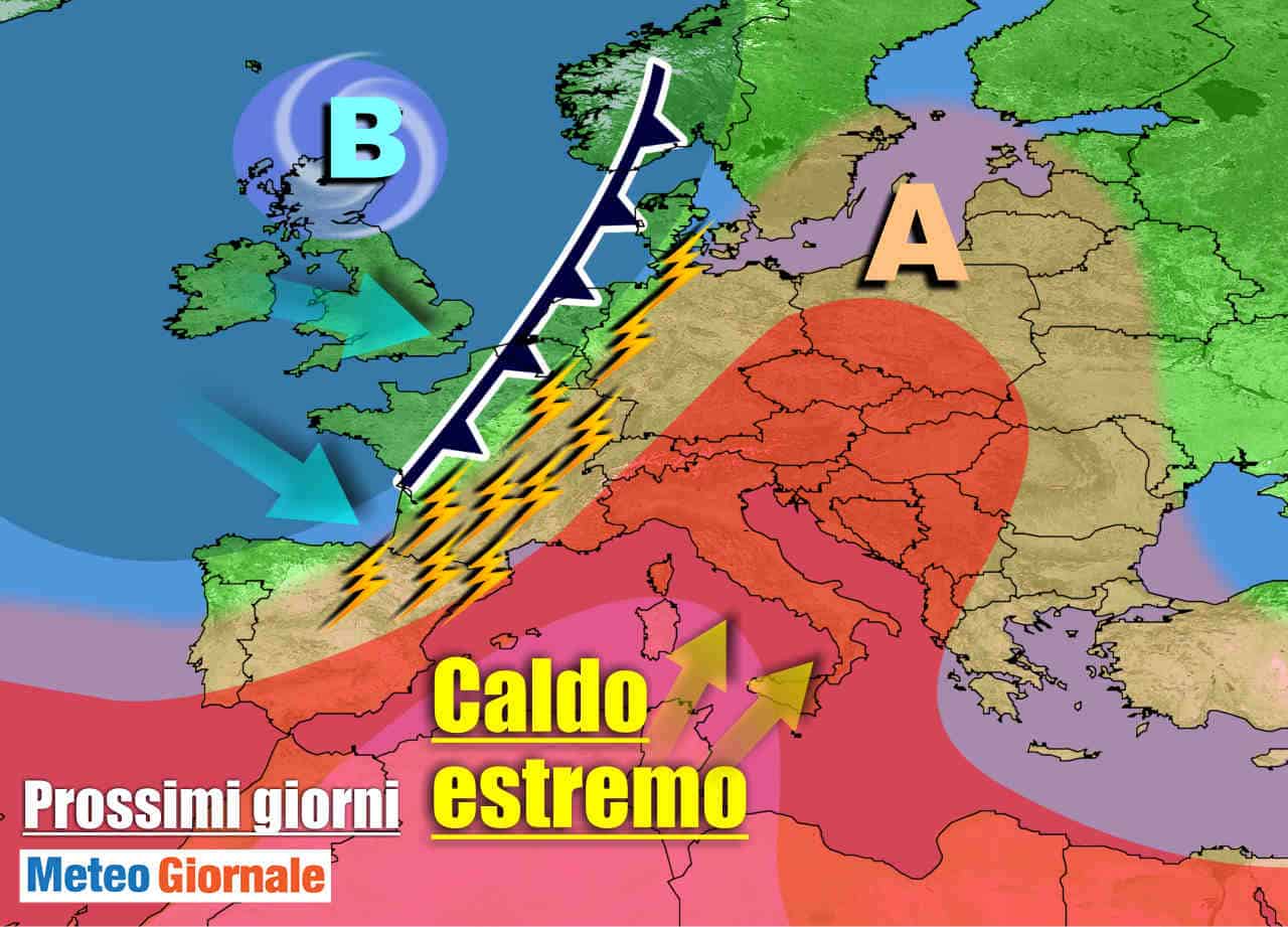 METEO Italia: di nuovo CALDO AFRICANO, ma tornano SUPER TEMPORALI
