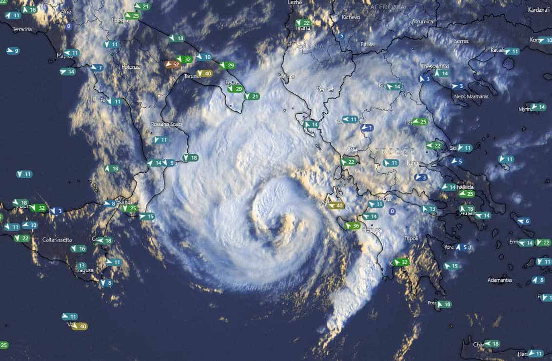 Ianos ha raggiunto la forza di Uragano mediterraneo. L’impatto in Grecia