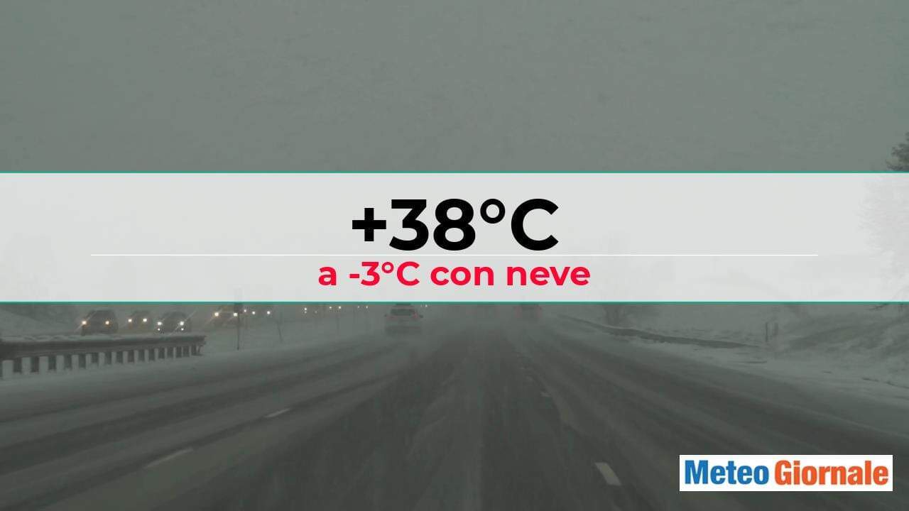 Da +38 a -2 gradi in un giorno: tempesta di neve in arrivo. Video meteo