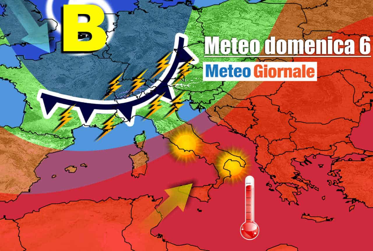 METEO oggi, domenica 6 Settembre. Peggiora, in arrivo TEMPORALI anche forti
