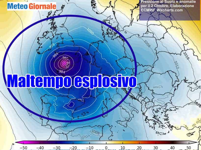 CICLONE ESPLOSIVO all’assalto dell’Ovest Europa e poi dell’Italia